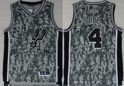 San Antonio Spurs #4 Danny Green Revolution 30 Swingman Camo Jersey