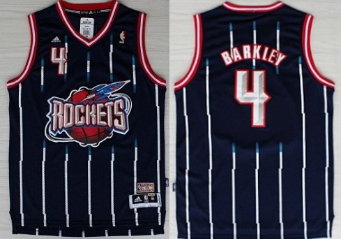 Houston Rockets #4 Charles Barkley ABA Hardwood Classic Swingman Navy Blue Jersey 