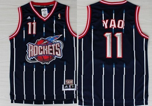 Houston Rockets #11 Yao Ming ABA Hardwood Classic Swingman Navy Blue Jersey 