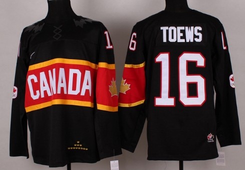 2014 Olympics Canada #16 Jonathan Toews Black Jersey 