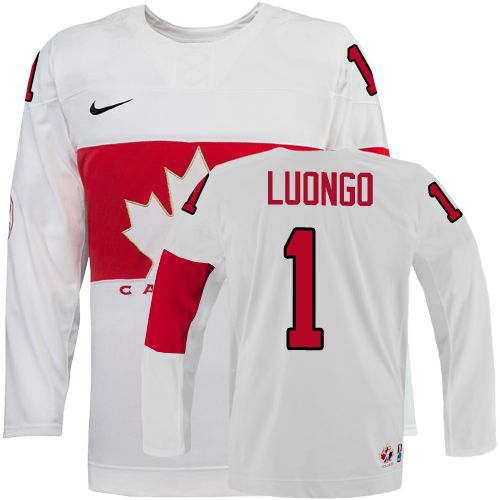 2014 Olympics Canada #1 Roberto Luongo White Jersey 