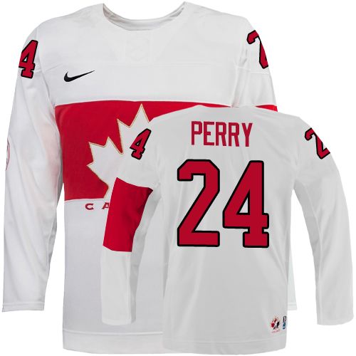 2014 Olympics Canada #24 Corey Perry White Jersey 