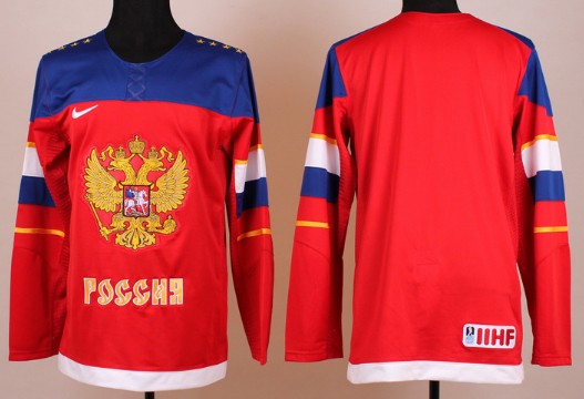 2014 Olympics Russia Mens Customized Red Jersey