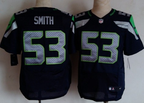 Nike Seattle Seahawks #53 Malcolm Smith Navy Blue Elite Jersey 