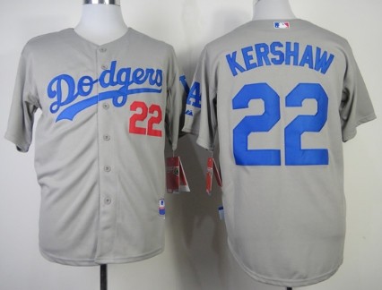 Los Angeles Dodgers #22 Clayton Kershaw 2014 Gray Jersey