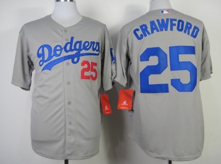 Los Angeles Dodgers #25 Carl Crawford 2014 Gray Jersey 