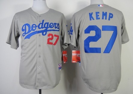 Los Angeles Dodgers #27 Matt Kemp 2014 Gray Jersey 