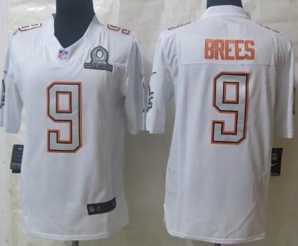 Nike New Orleans Saints #9 Drew Brees 2014 Pro Bowl White Jersey