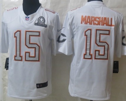 Nike Chicago Bears #15 Brandon Marshall 2014 Pro Bowl White Jersey