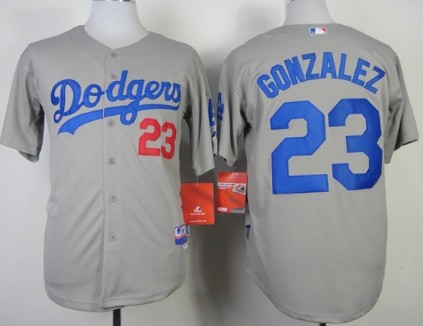 Los Angeles Dodgers #23 Adrian Gonzalez 2014 Gray Jersey 