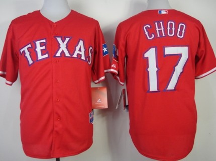 Texas Rangers #17 Shin-Soo Choo 2014 Red Jersey 