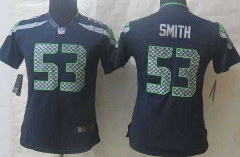 Nike Seattle Seahawks #53 Malcolm Smith Navy Blue Limited Womens Jersey 