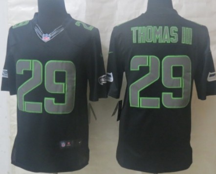 Nike Seattle Seahawks #29 Earl Thomas III Black Impact Limited Jersey 