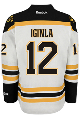 Boston Bruins #12 Jarome Iginla White Jersey 