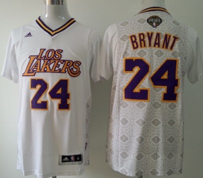 Los Angeles Lakers #24 Kobe Bryant Revolution 30 Swingman 2014 Noche Latina White Jersey