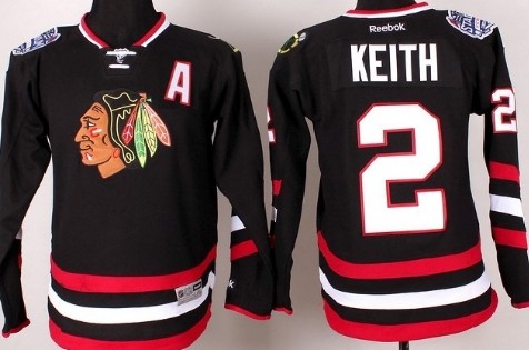 Chicago Blackhawks #2 Duncan Keith 2014 Stadium Series Black Kids Jersey 