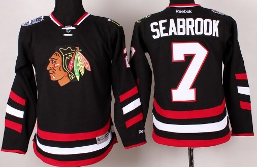 Chicago Blackhawks #7 Brent Seabrook 2014 Stadium Series Black Kids Jersey 