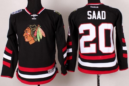 Chicago Blackhawks #20 Brandon Saad 2014 Stadium Series Black Kids Jersey 