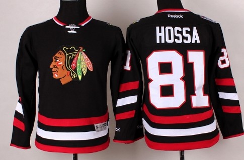 Chicago Blackhawks #81 Marian Hossa 2014 Stadium Series Black Kids Jersey 