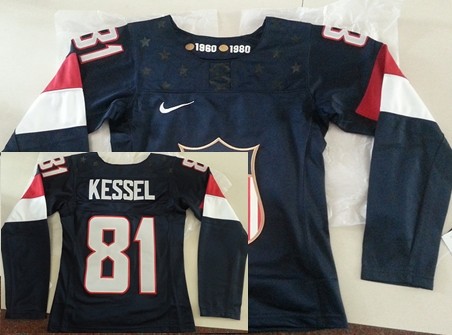 2014 Olympics USA #81 Phil Kessel Navy Blue Womens Jersey 