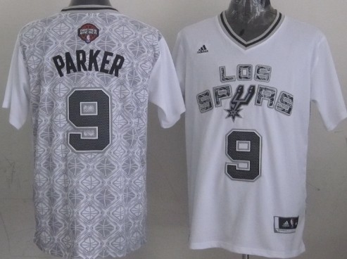 San Antonio Spurs #9 Tony Parker Revolution 30 Swingman 2014 Noche Latina White Jersey