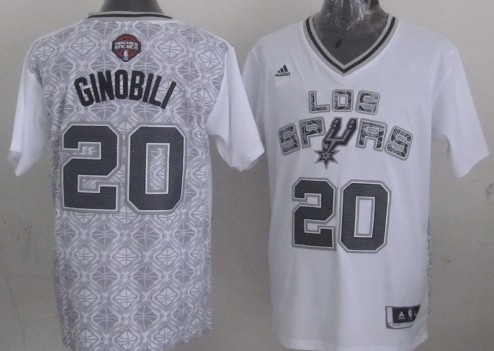 San Antonio Spurs #20 Manu Ginobili Revolution 30 Swingman 2014 Noche Latina White Jersey