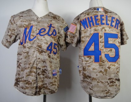 New York Mets #45 Zack Wheeler 2014 Camo Kids Jersey 