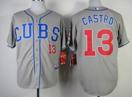 Chicago Cubs #13 Starlin Castro 2014 Gray Jersey 