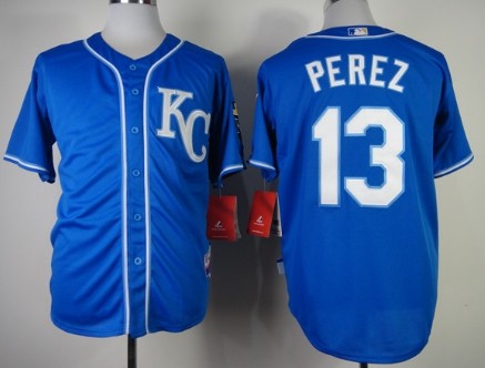 Kansas City Royals #13 Salvador Perez 2014 Blue Jersey 