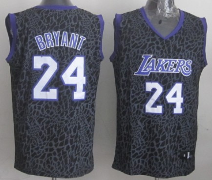 Los Angeles Lakers #24 Kobe Bryant Black Leopard Print Fashion Jersey