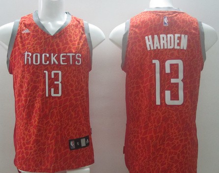 Houston Rockets #13 James Harden Red Leopard Print Fashion Jersey