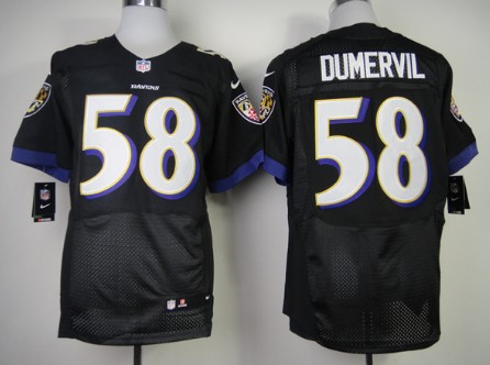 Nike Baltimore Ravens #58 Elvis Dumervil 2013 Black Elite Jersey 