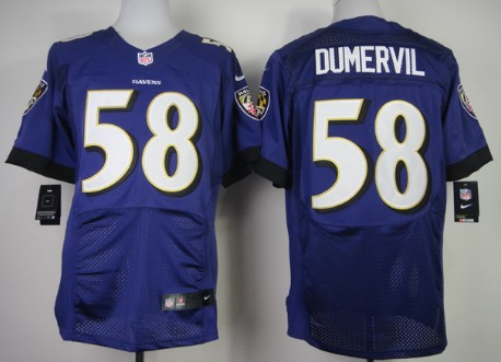 Nike Baltimore Ravens #58 Elvis Dumervil 2013 Purple Elite Jersey 