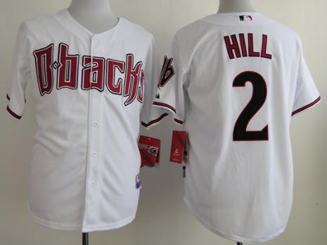 Arizona Diamondbacks #2 Aaron Hill White Jersey 