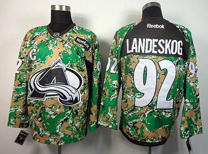 Colorado Avalanche #92 Gabriel Landeskog 2014 Camo Jersey 