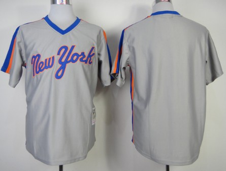 New York Mets Blank 1987 Gray Throwback Jersey 