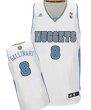 Denver Nuggets #8 Danilo Gallinari White Swingman Jersey