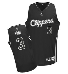 Los Angeles Clippers #3 Chris Paul All Black With White Jersey