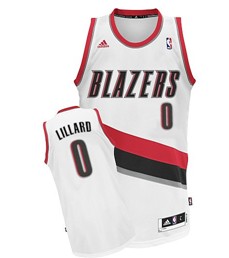 Portland Trail Blazers #0 Damian Lillard White Swingman Jersey 