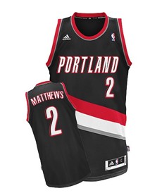 Portland Trail Blazers #2 Wesley Matthews Black Swingman Jersey 