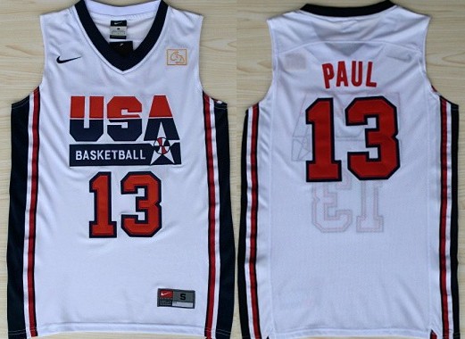 1992 Olympics Team USA #13 Chris Paul White Swingman Jersey 