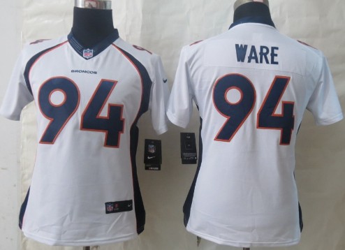 Nike Denver Broncos #94 DeMarcus Ware 2013 White Limited Womens Jersey