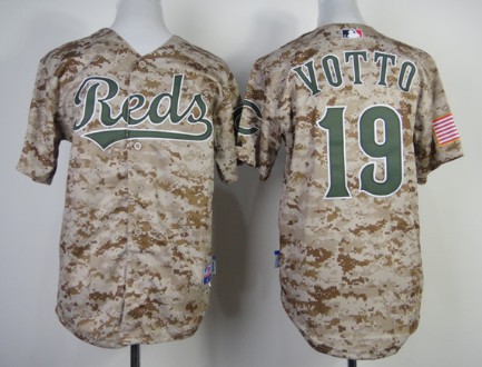 Cincinnati Reds #19 Joey Votto 2014 Camo Kids Jersey 