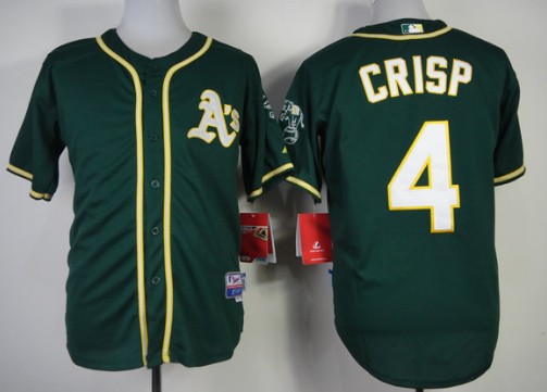 Oakland Athletics #4 Coco Crisp 2014 Dark Green Jersey 