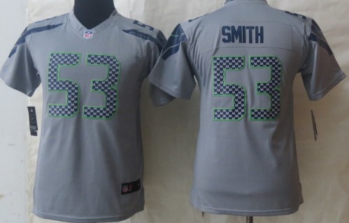 Nike Seattle Seahawks #53 Malcolm Smith Gray Limited Kids Jersey 