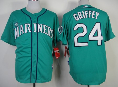 Seattle Mariners #24 Ken Griffey Green Jersey 