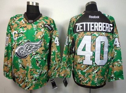 Detroit Red Wings #40 Henrik Zetterberg 2014 Camo Jersey