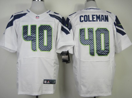 Nike Seattle Seahawks #40 Derrick Coleman White Elite Jersey