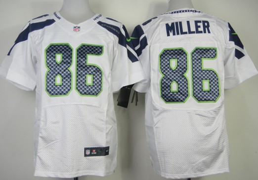 Nike Seattle Seahawks #86 Zach Miller White Elite Jersey