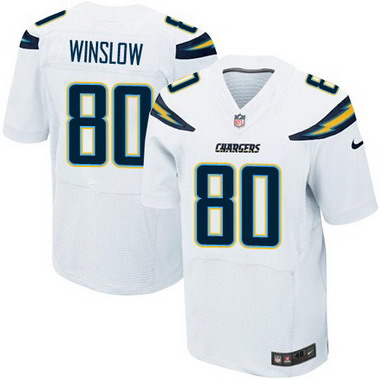 Men's San Diego Chargers #80 Kellen Winslow White Road NFL Nike Elite Jersey